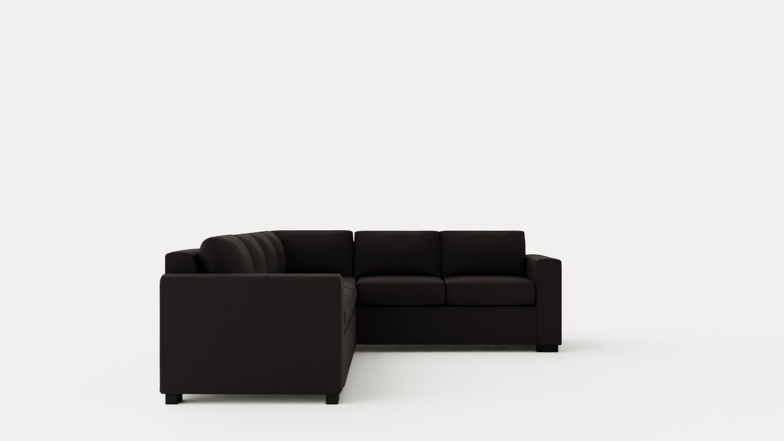 Crazy Corner Sofa Large Reversible Black Artificial Leather Low-poly 3D model_2