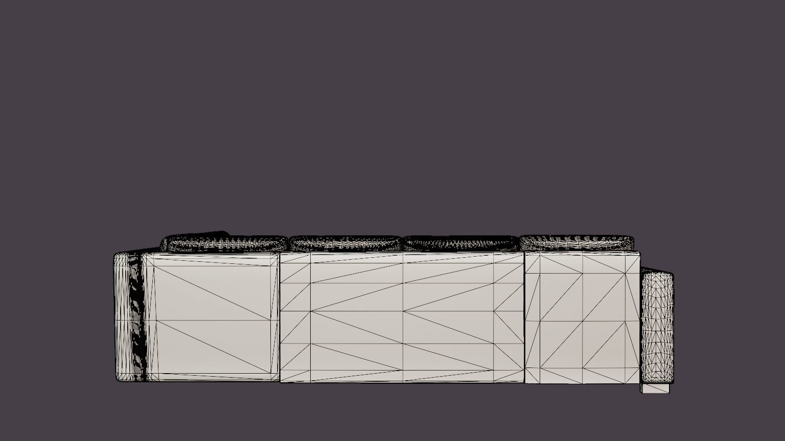 Crazy Corner Sofa Large Reversible Black Artificial Leather Low-poly 3D model_5