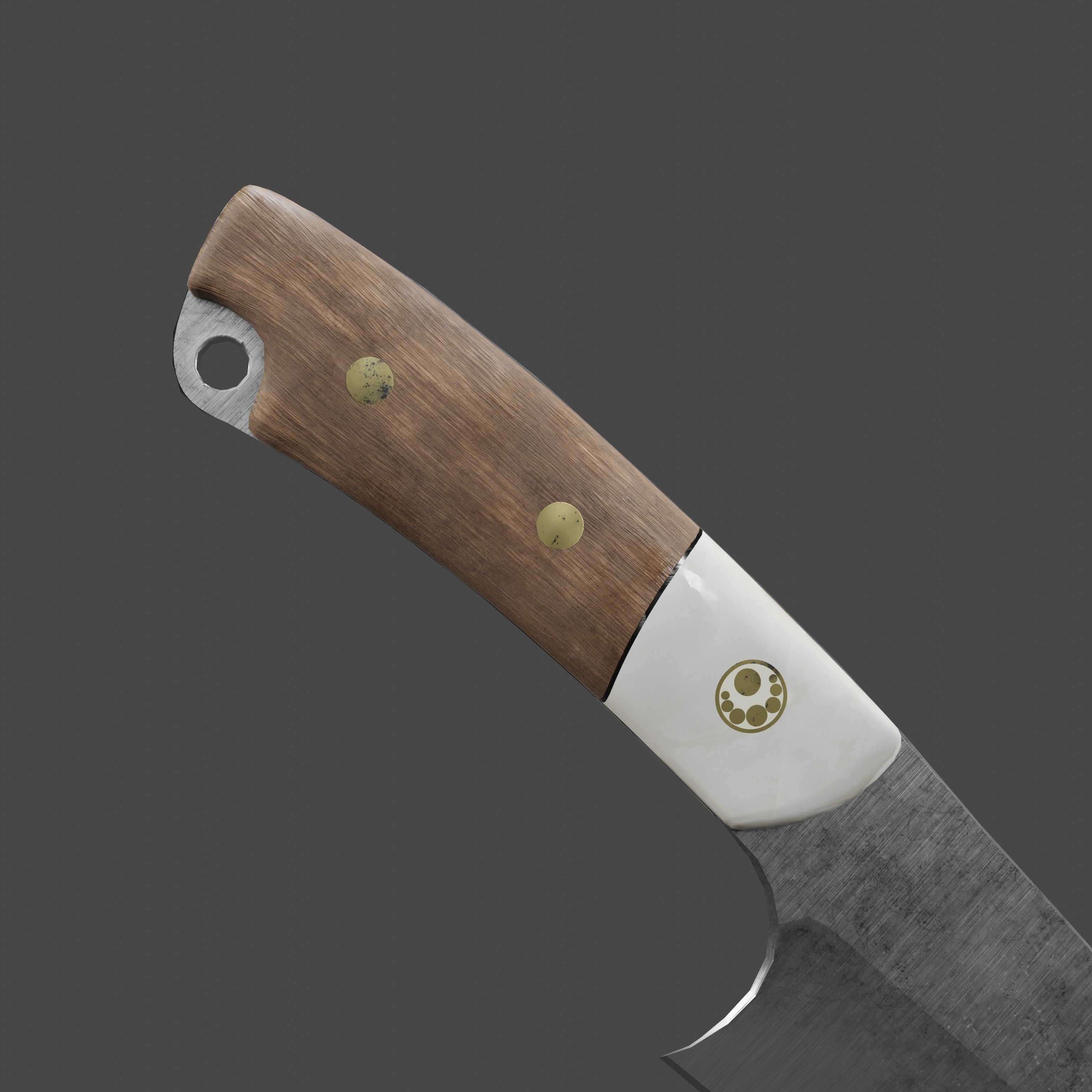 Knife For Cooking Hunting And Survival Low-poly 3D model_6