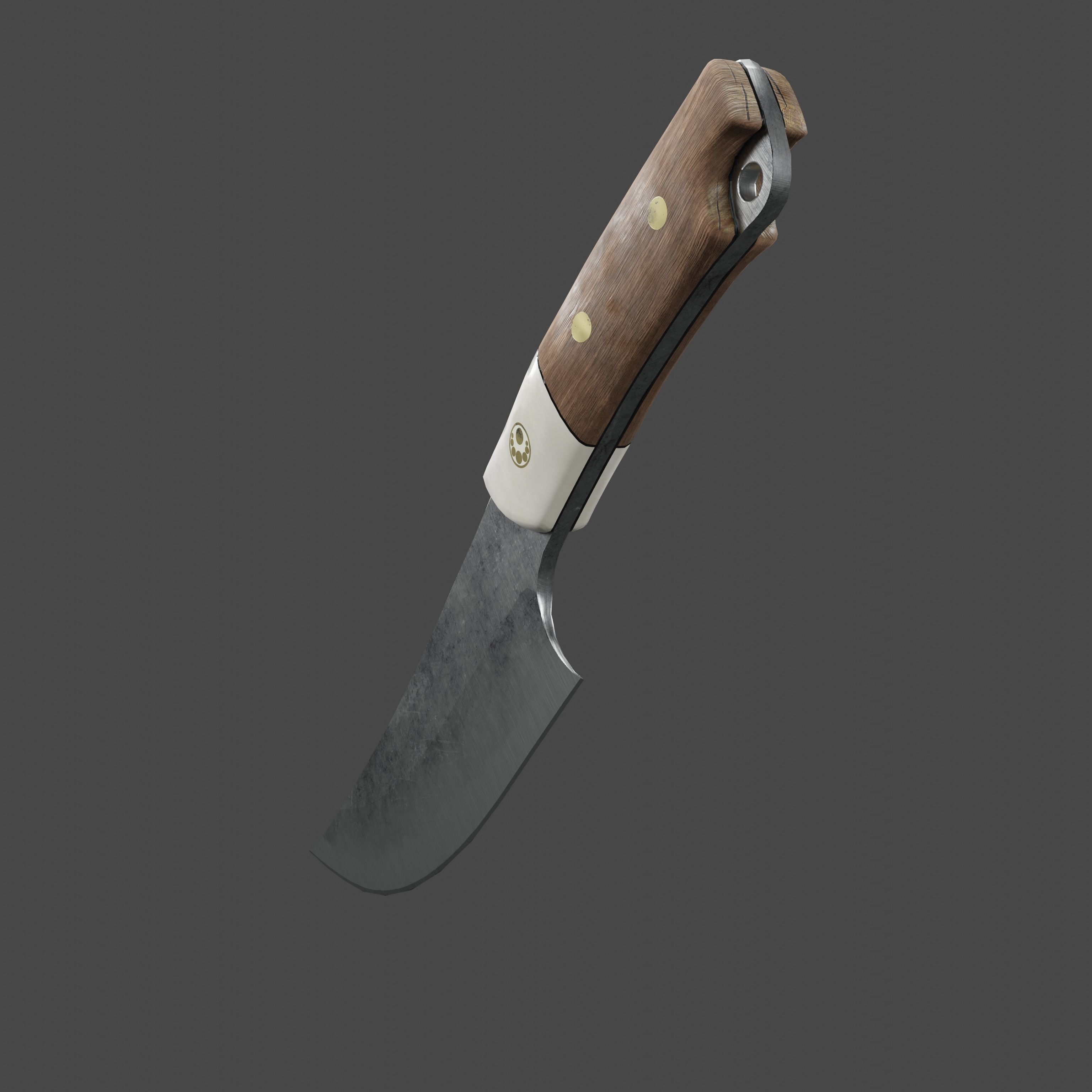 Knife For Cooking Hunting And Survival Low-poly 3D model_1
