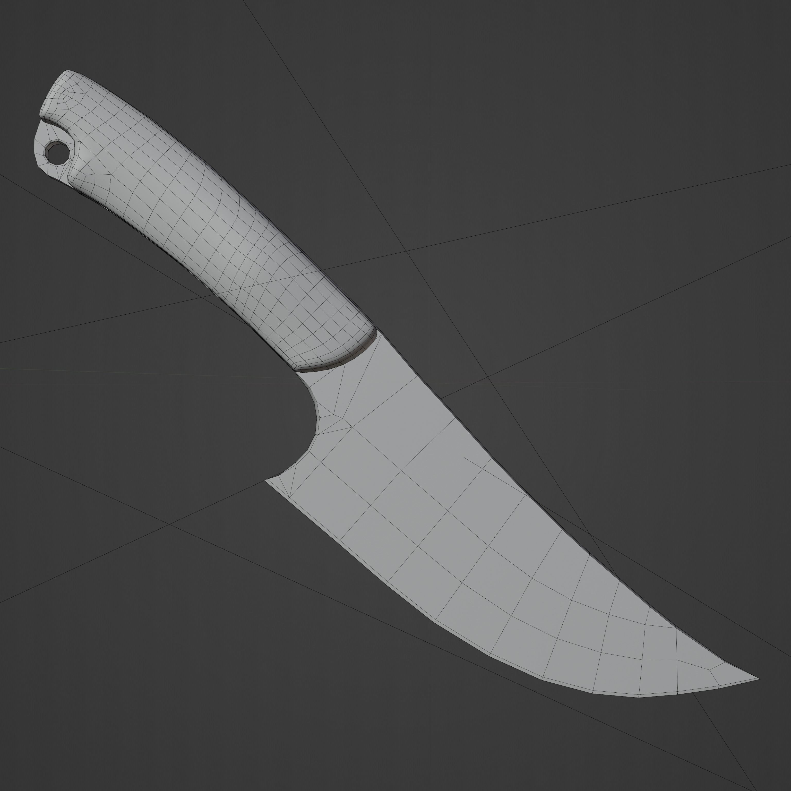Knife For Cooking Hunting And Survival Low-poly 3D model_7