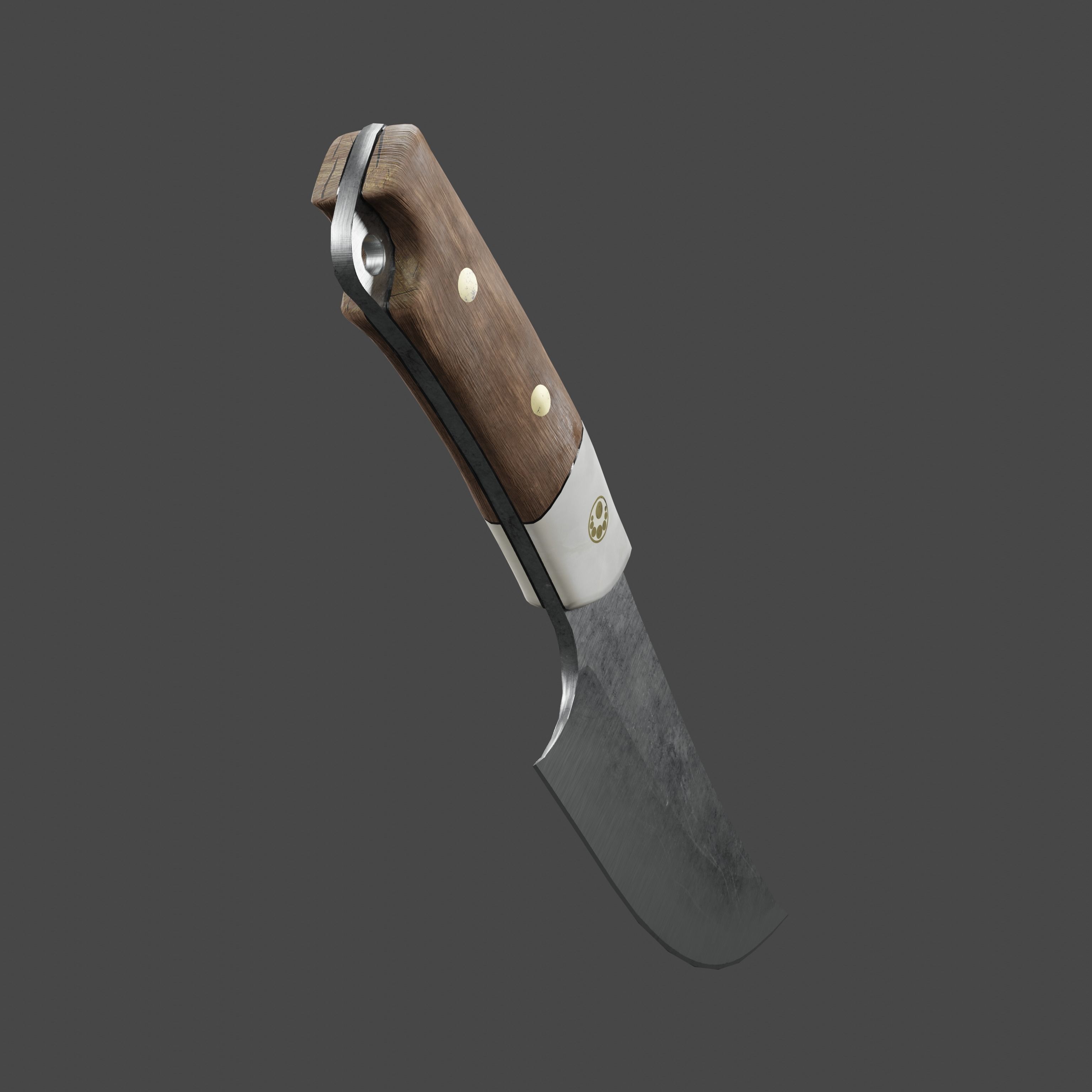 Knife For Cooking Hunting And Survival Low-poly 3D model_2