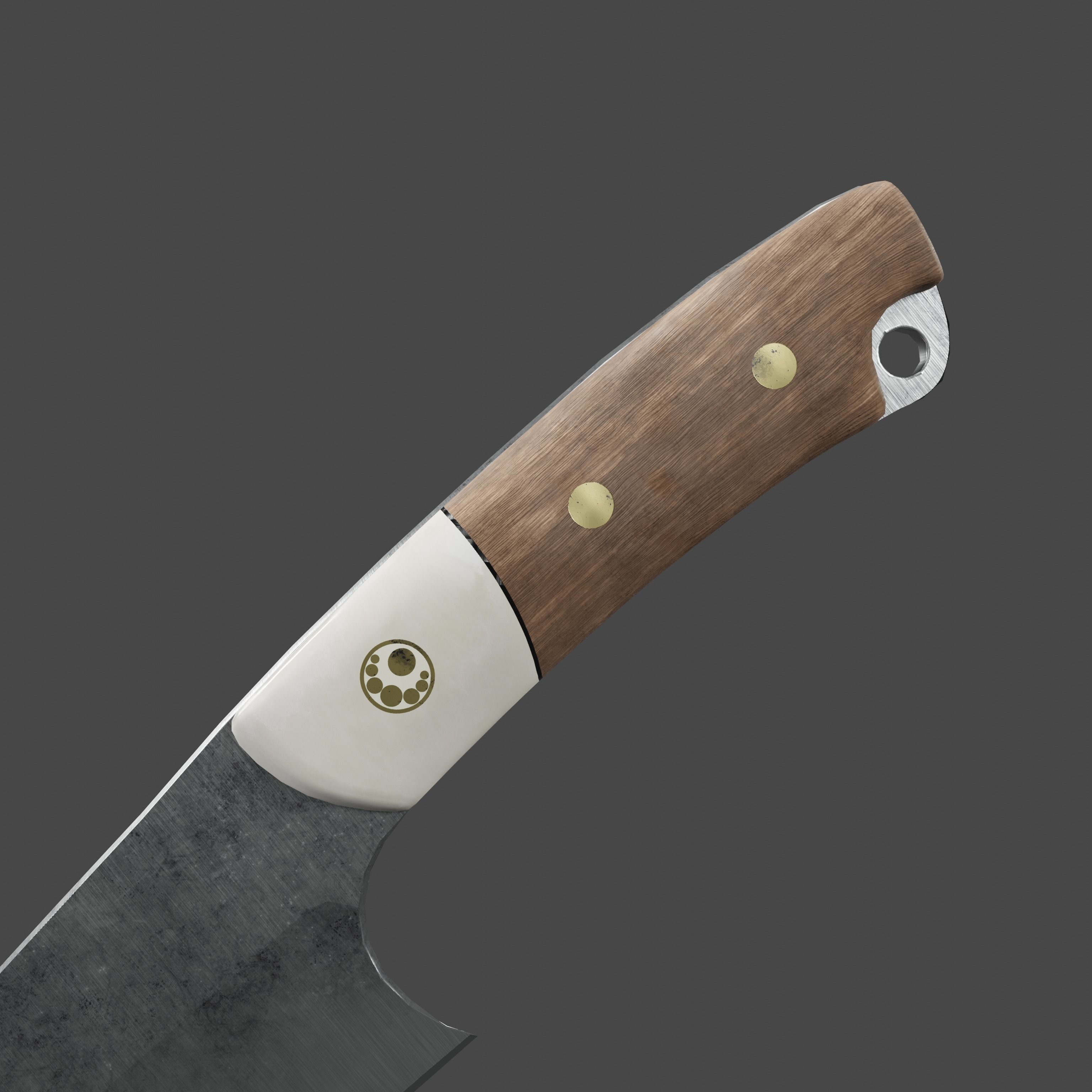 Knife For Cooking Hunting And Survival Low-poly 3D model_5