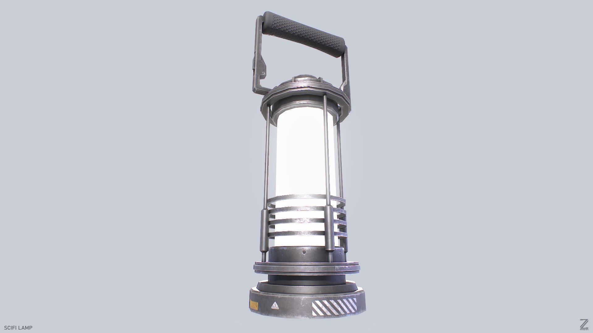 Sci fi lamp Low-poly 3D model_6