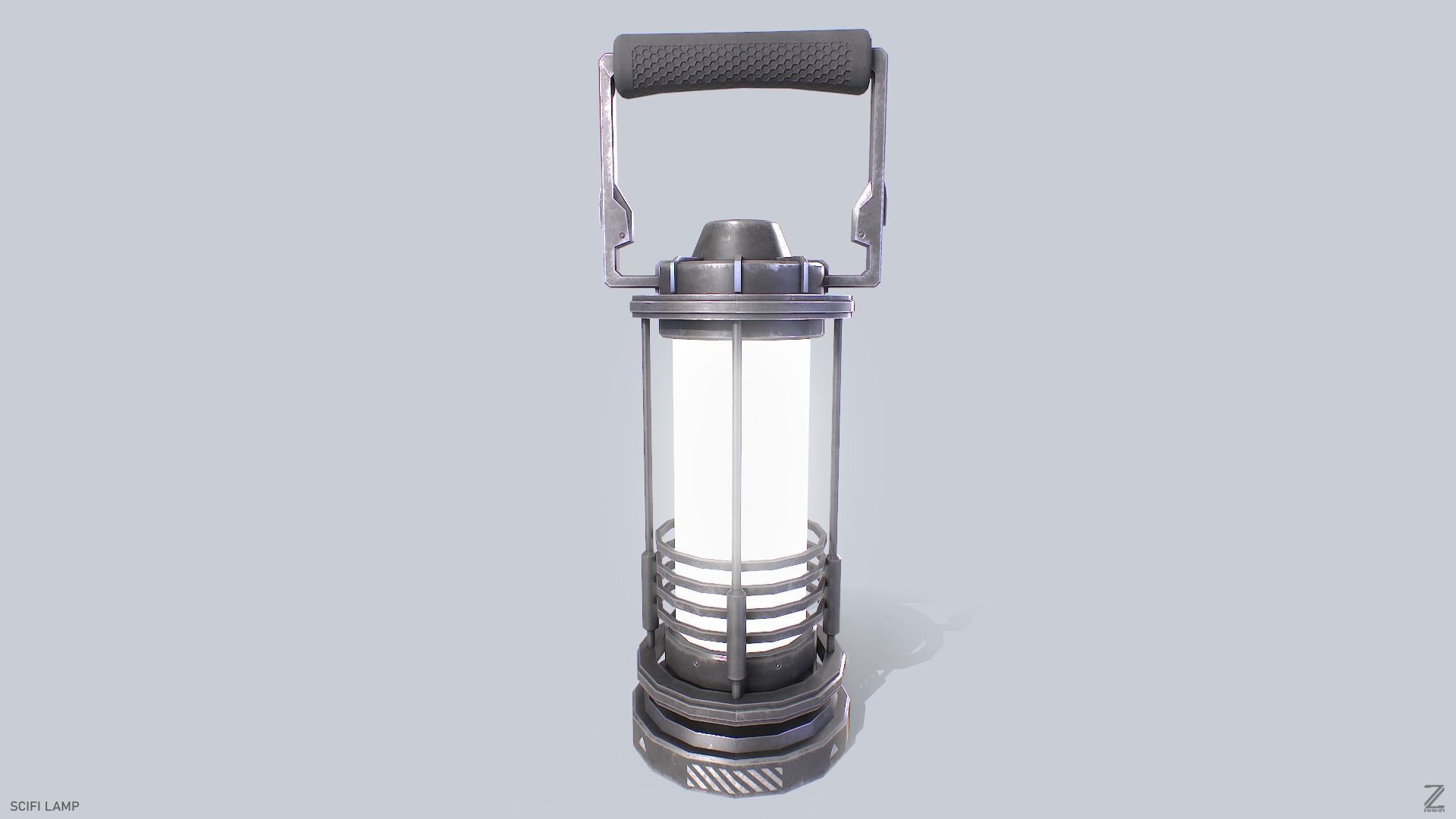 Sci fi lamp Low-poly 3D model_7