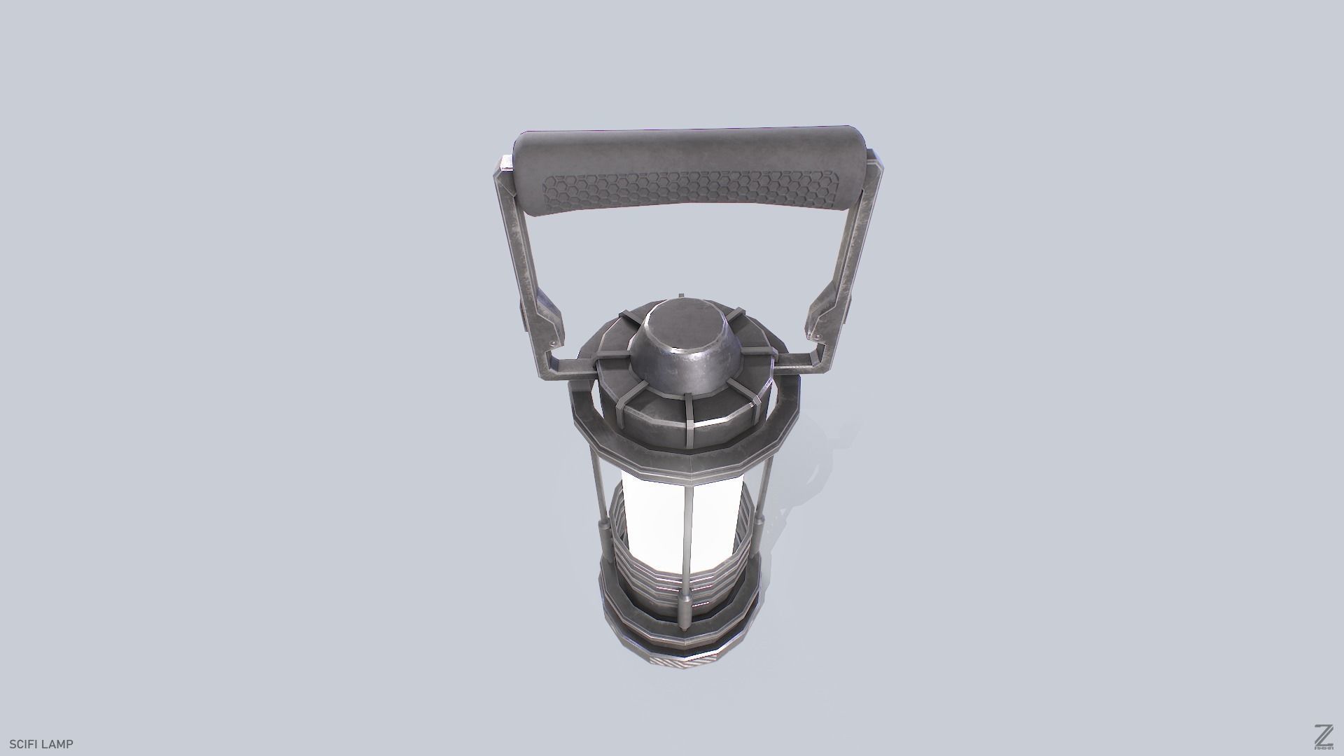 Sci fi lamp Low-poly 3D model_5