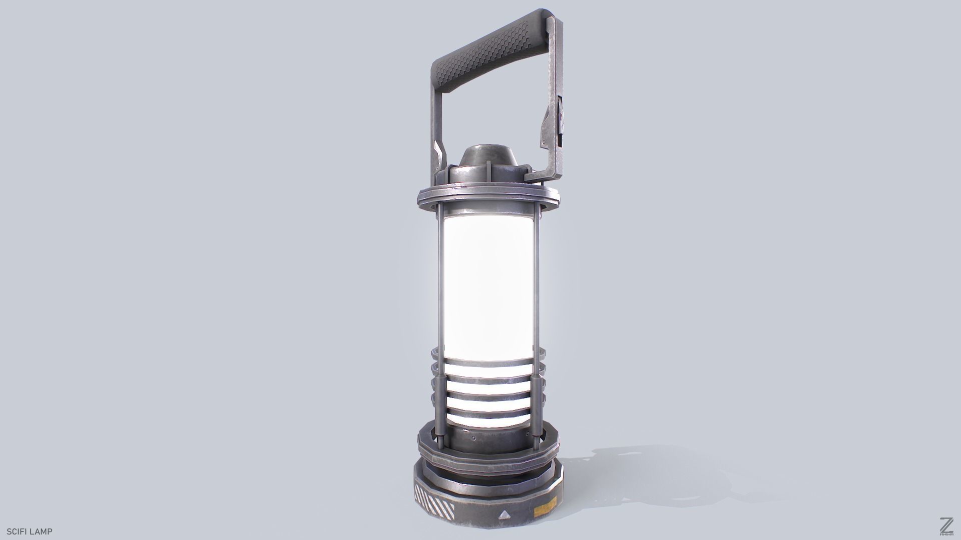 Sci fi lamp Low-poly 3D model_4