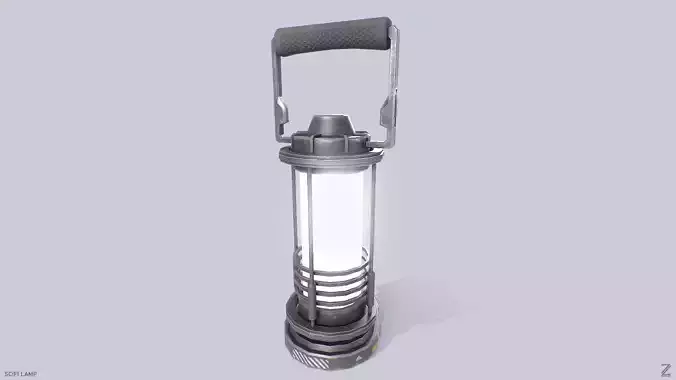 Sci fi lamp Low-poly 3D model