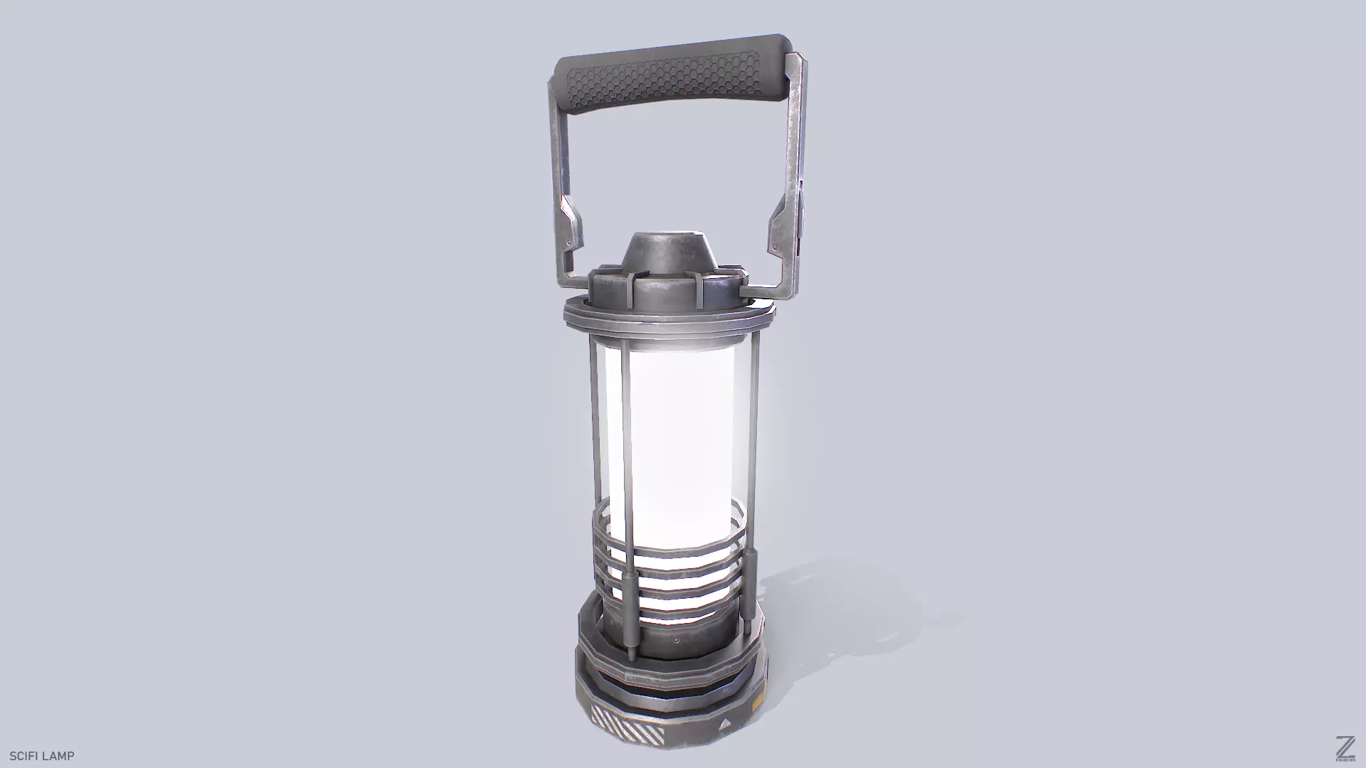 Sci fi lamp Low-poly 3D model_0