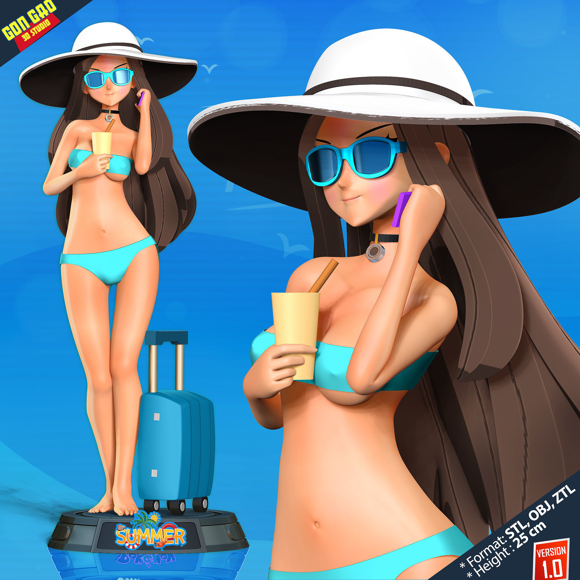 Beauty bikini 3D print model_5