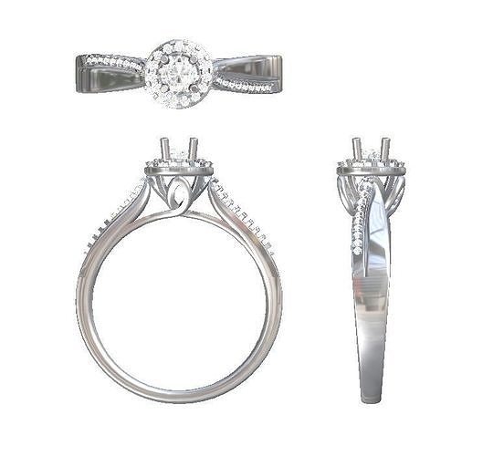 solitaire halo engagement rings 3D model 3D printable | CGTrader