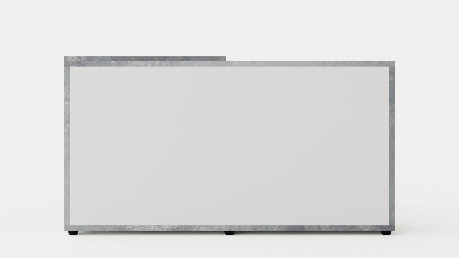 Diego Desk 138 Cm With Adjustable Shelf White Concrete Low-poly 3D model_2