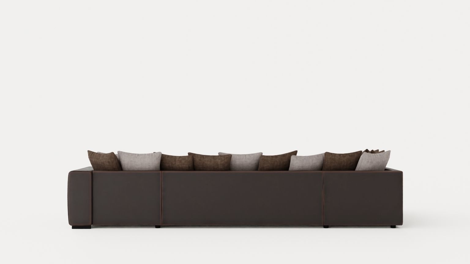 Cuba U Sofa Divan Right Including Pads Brown Beige Low-poly 3D model_4