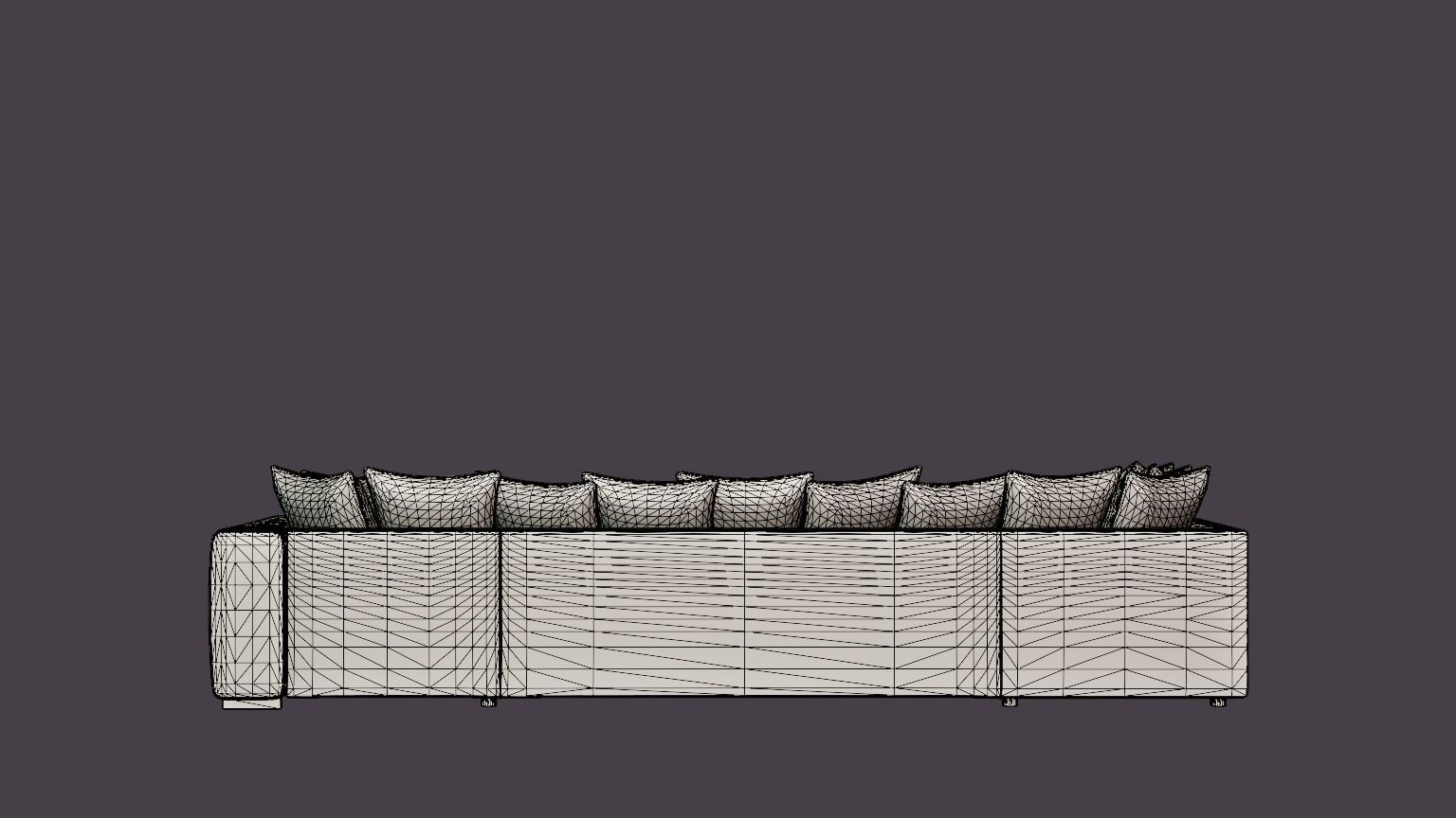 Cuba U Sofa Divan Right Including Pads Brown Beige Low-poly 3D model_5