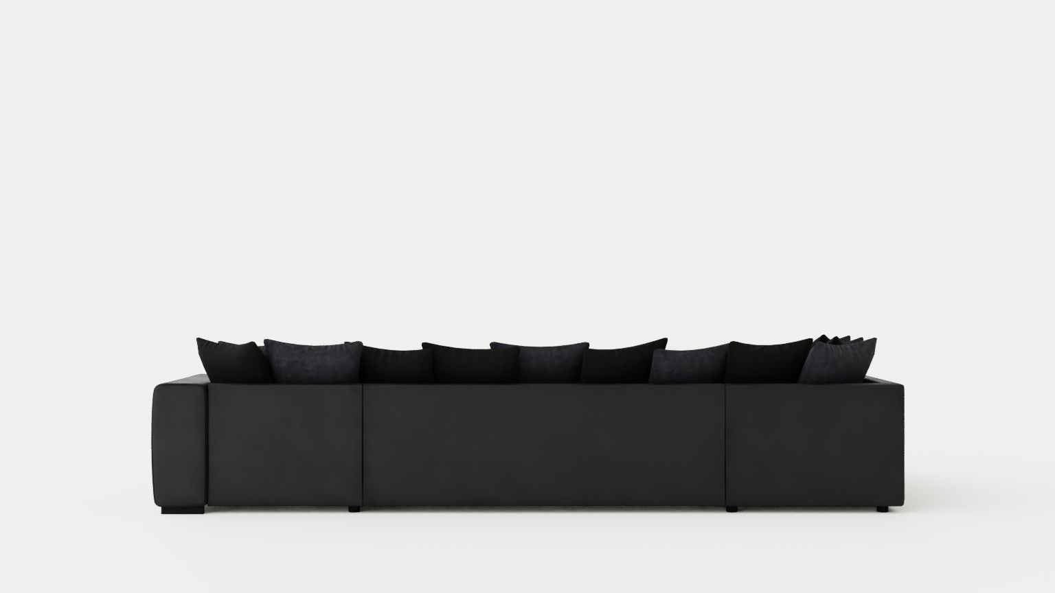 Cuba U Sofa Divan Right Including Pads Black Gray Low-poly 3D model_4