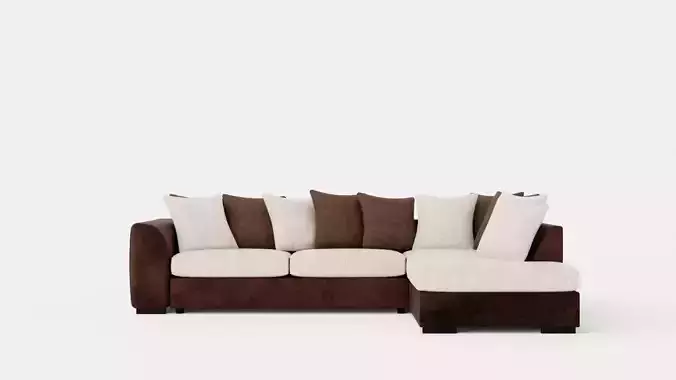 Cuba 3 Seater Chaise Lounge Right Envelope Pillows