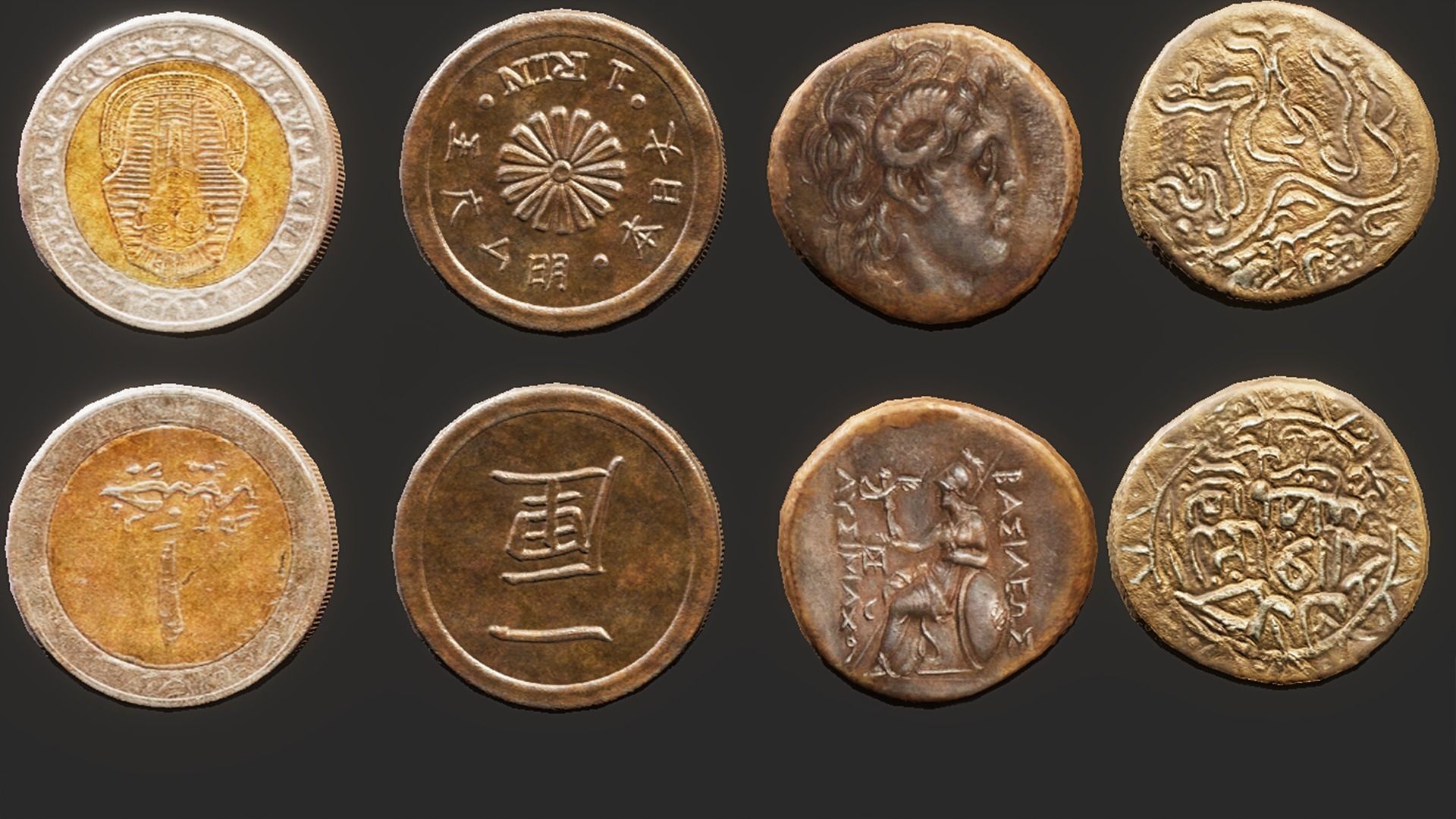 Medieval Coins - 29 items Low-poly 3D model_3