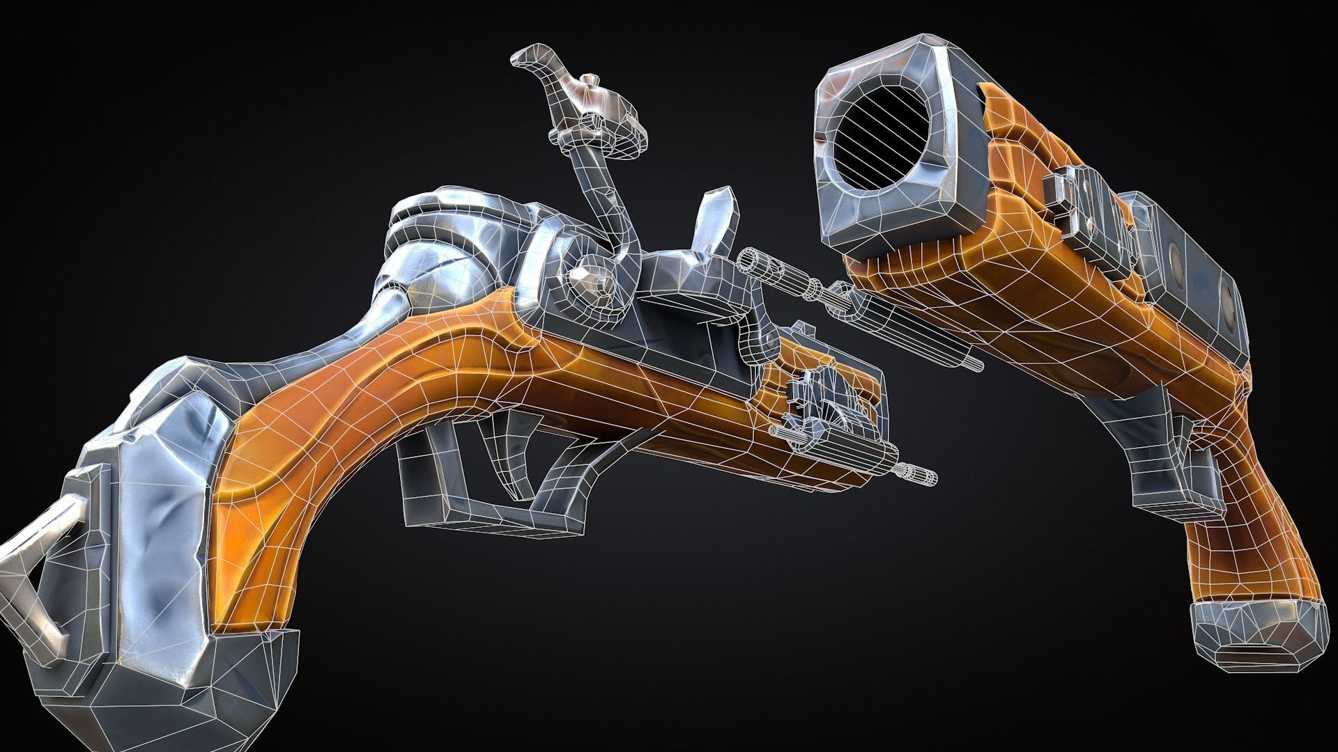 Stylized Musket Low-poly Low-poly 3D model_9