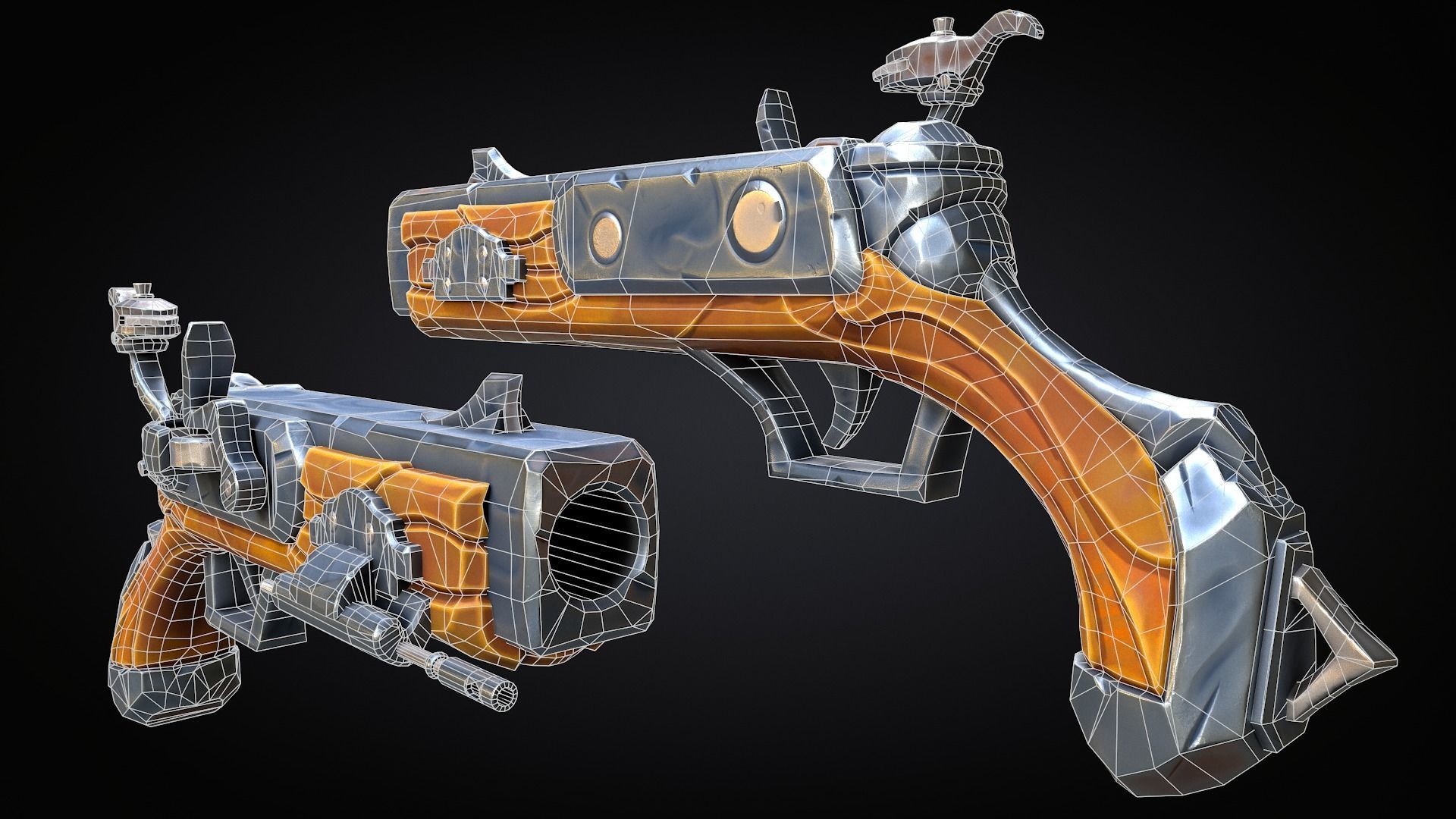 Stylized Musket Low-poly Low-poly 3D model_5