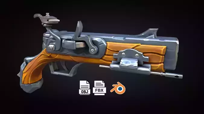 Stylized Musket Low-poly 