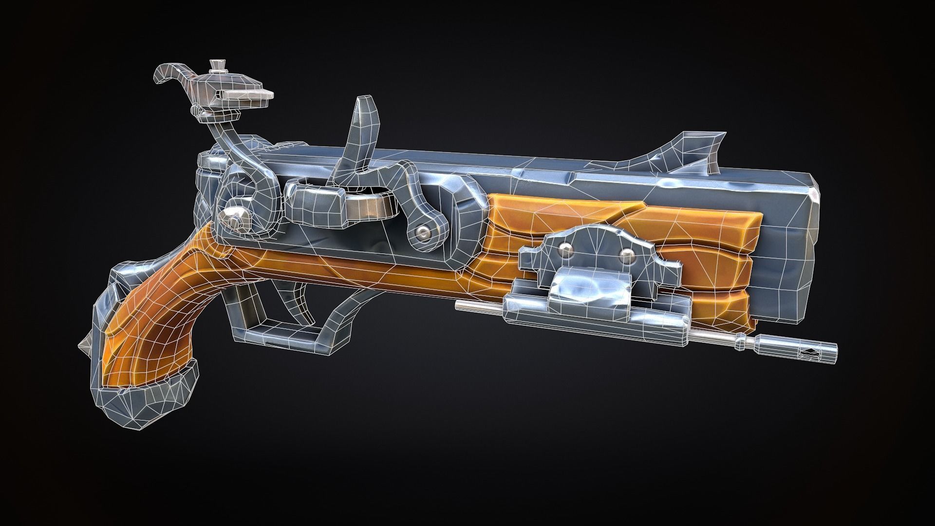 Stylized Musket Low-poly Low-poly 3D model_1