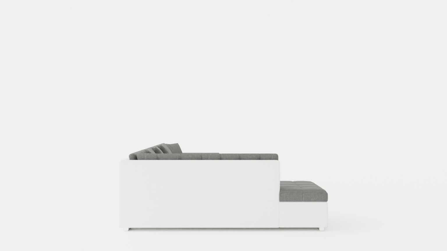 Dynir Corner Bed Sofa Divan Co Storage Right White Light Low-poly 3D model_2