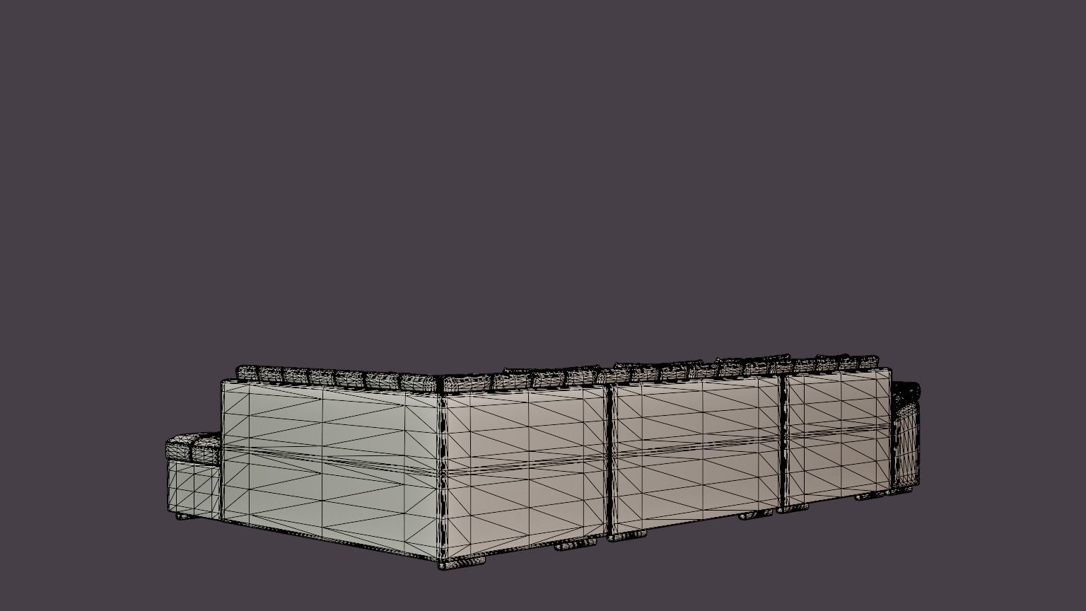 Dynir Corner Bed Sofa Divan Co Storage Left Gray Answer Low-poly 3D model_6