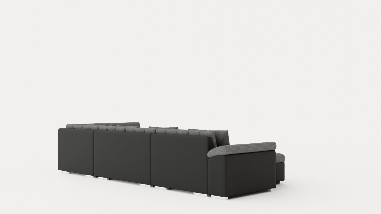 Dynir Corner Bed Sofa Divan Co Storage Left Gray Answer Low-poly 3D model_3