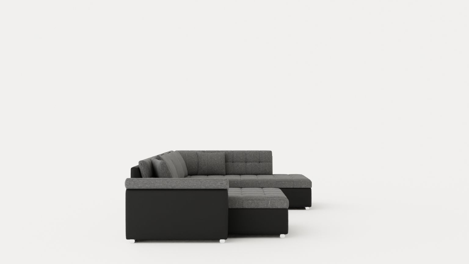 Dynir Corner Bed Sofa Divan Co Storage Left Gray Answer Low-poly 3D model_2