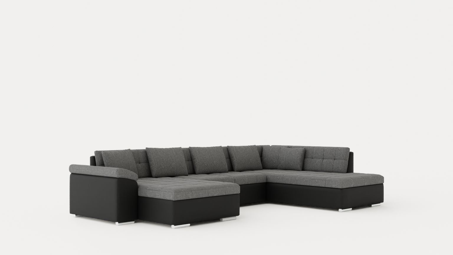 Dynir Corner Bed Sofa Divan Co Storage Left Gray Answer Low-poly 3D model_1