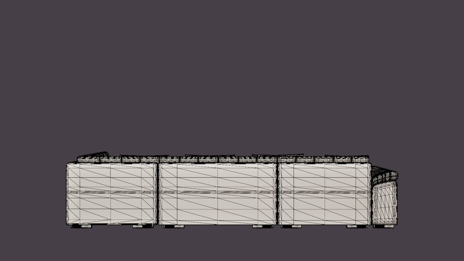 Dynir Corner Bed Sofa Divan Co Storage Left Gray Answer Low-poly 3D model_5