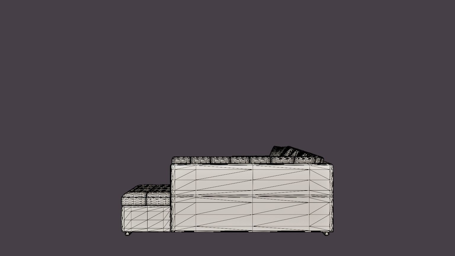 Dynir Corner Bed Sofa Divan Co Storage Left Gray Answer Low-poly 3D model_7