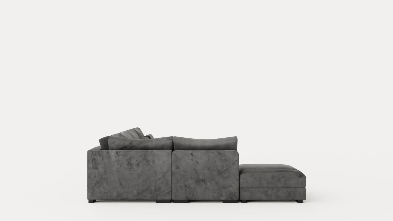 Dubai U Module Sofa With Divan Right Velvet Low-poly 3D model_2