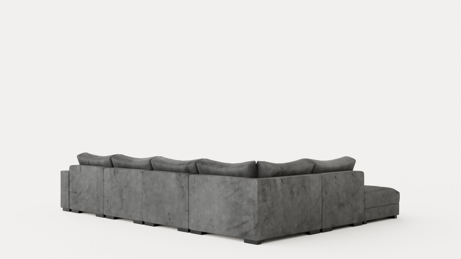 Dubai U Module Sofa With Divan Right Velvet Low-poly 3D model_3