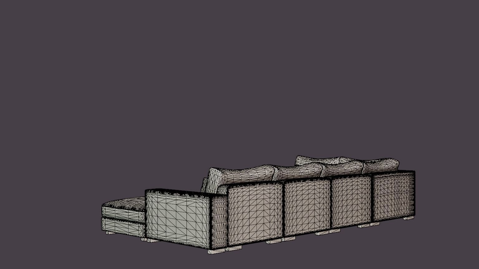 Dubai U Module Sofa With Divan Right Velvet Low-poly 3D model_6