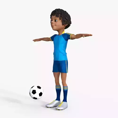 Cartoon Football player Rigged 3D model