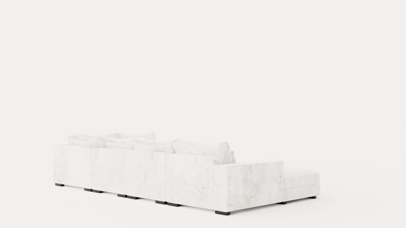 Dubai U Module Sofa With Divan Left Velvet Low-poly 3D model_3