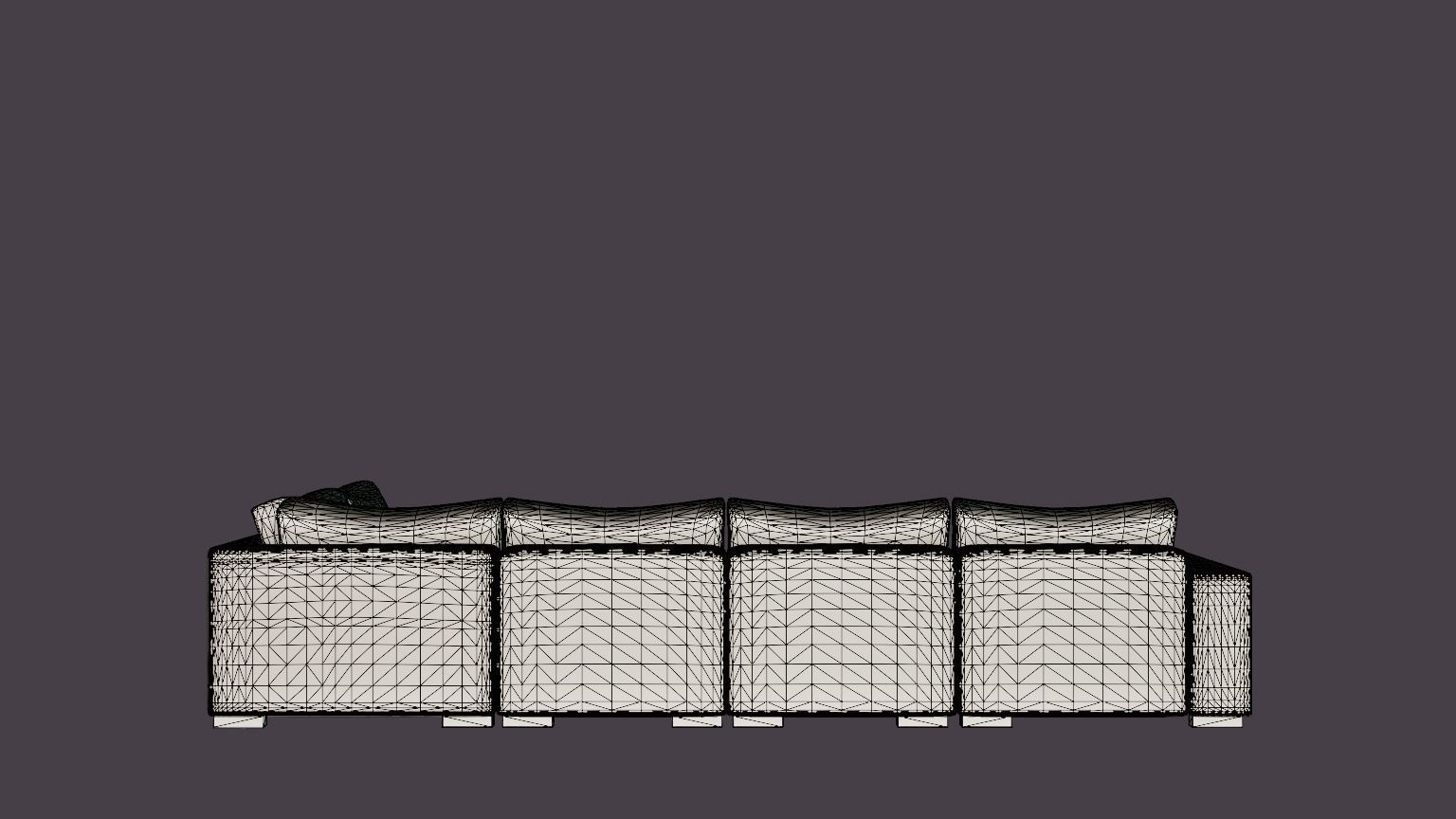 Dubai U Module Sofa With Divan Left Velvet Low-poly 3D model_5