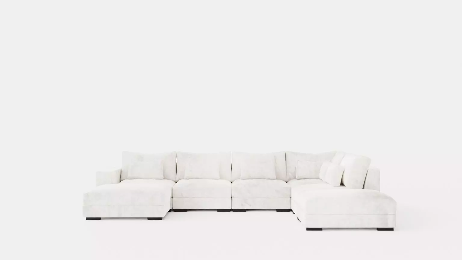 Dubai U Module Sofa With Divan Left Velvet Low-poly 3D model_0