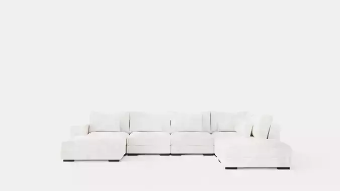 Dubai U Module Sofa With Divan Left Velvet