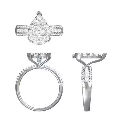 cluster diamond pearshape ring jewelry