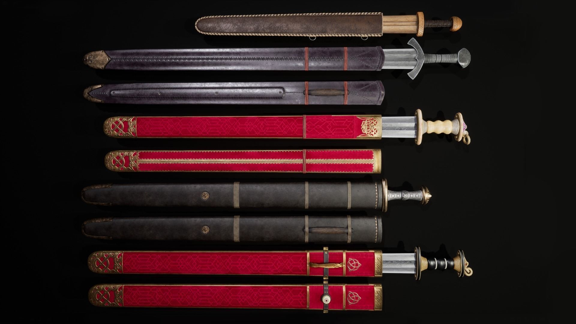 Medieval Weapon - Viking Swords Low-poly 3D model_3