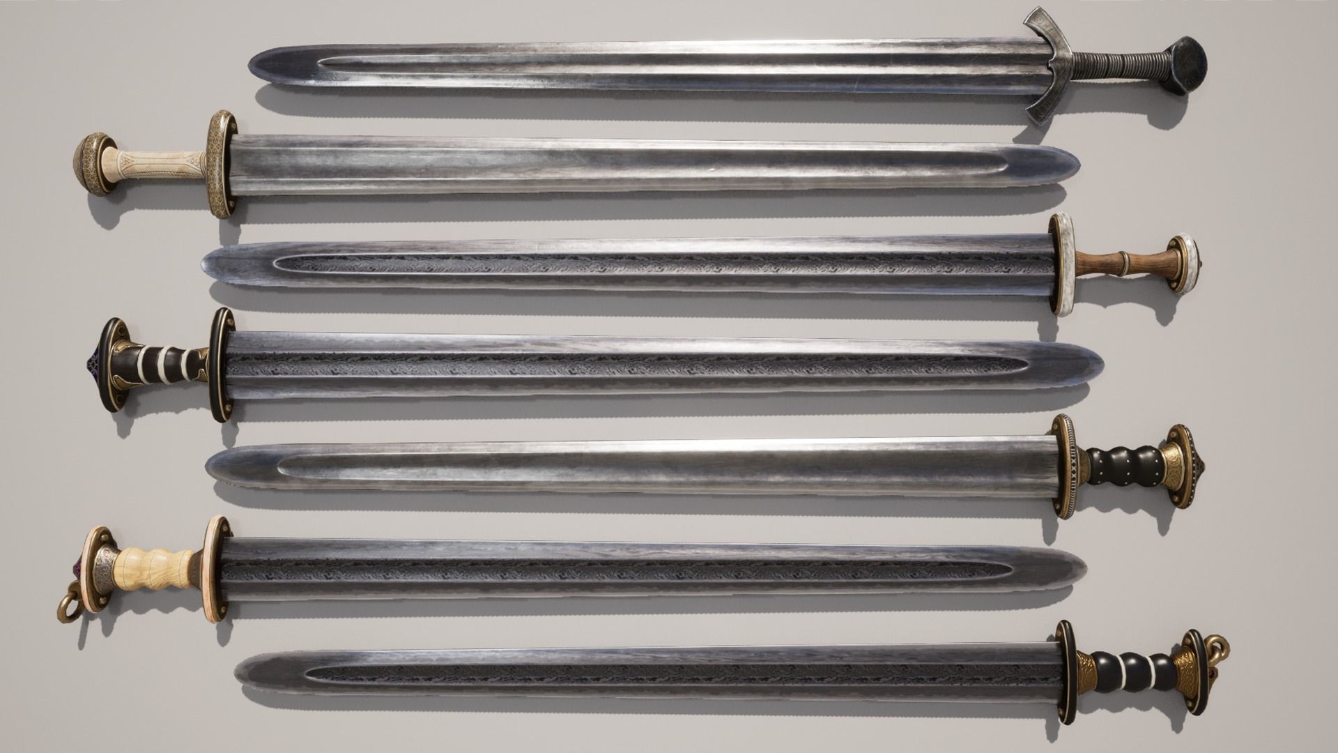 Medieval Weapon - Viking Swords Low-poly 3D model_10