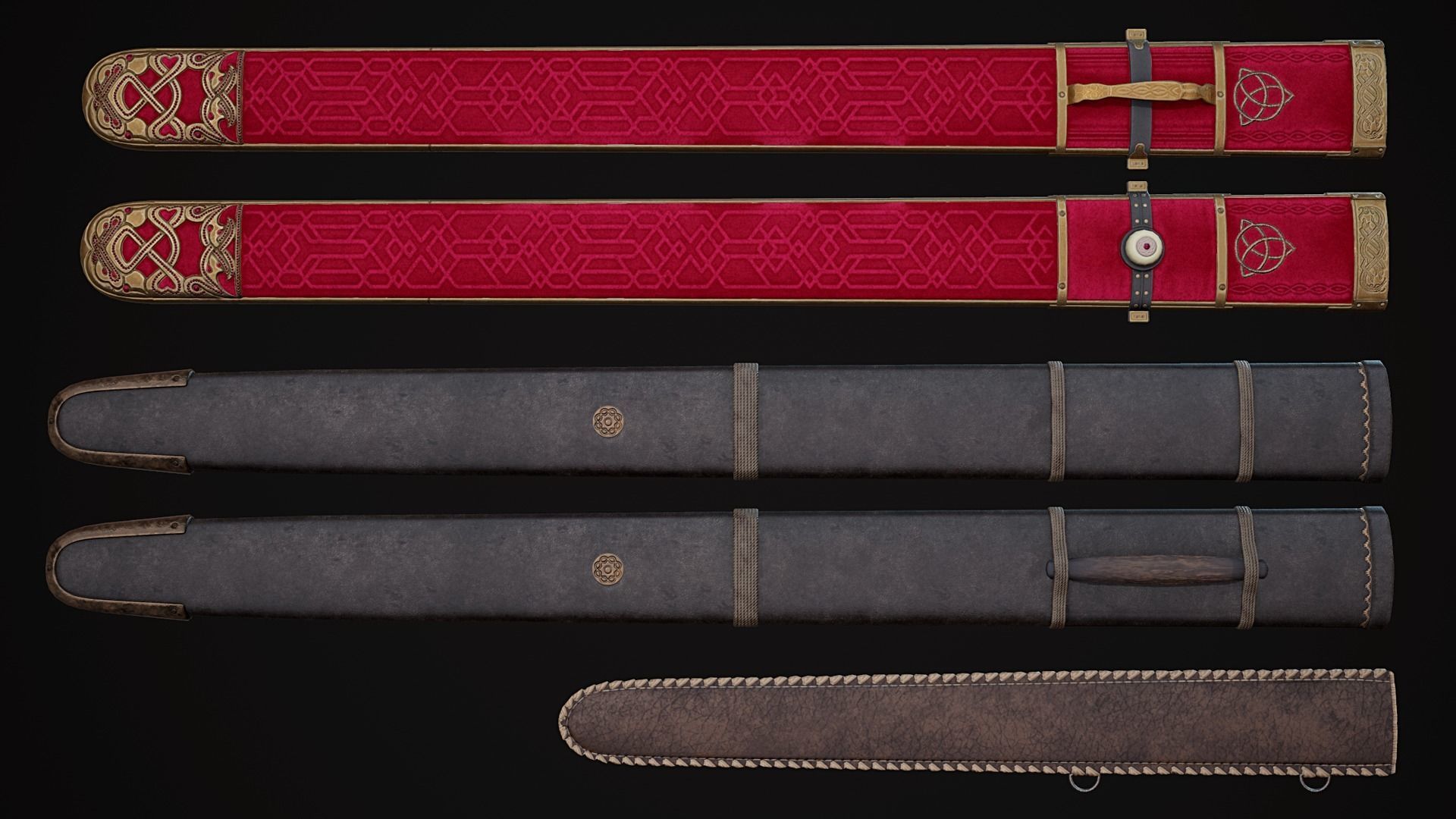 Medieval Weapon - Viking Swords Low-poly 3D model_4