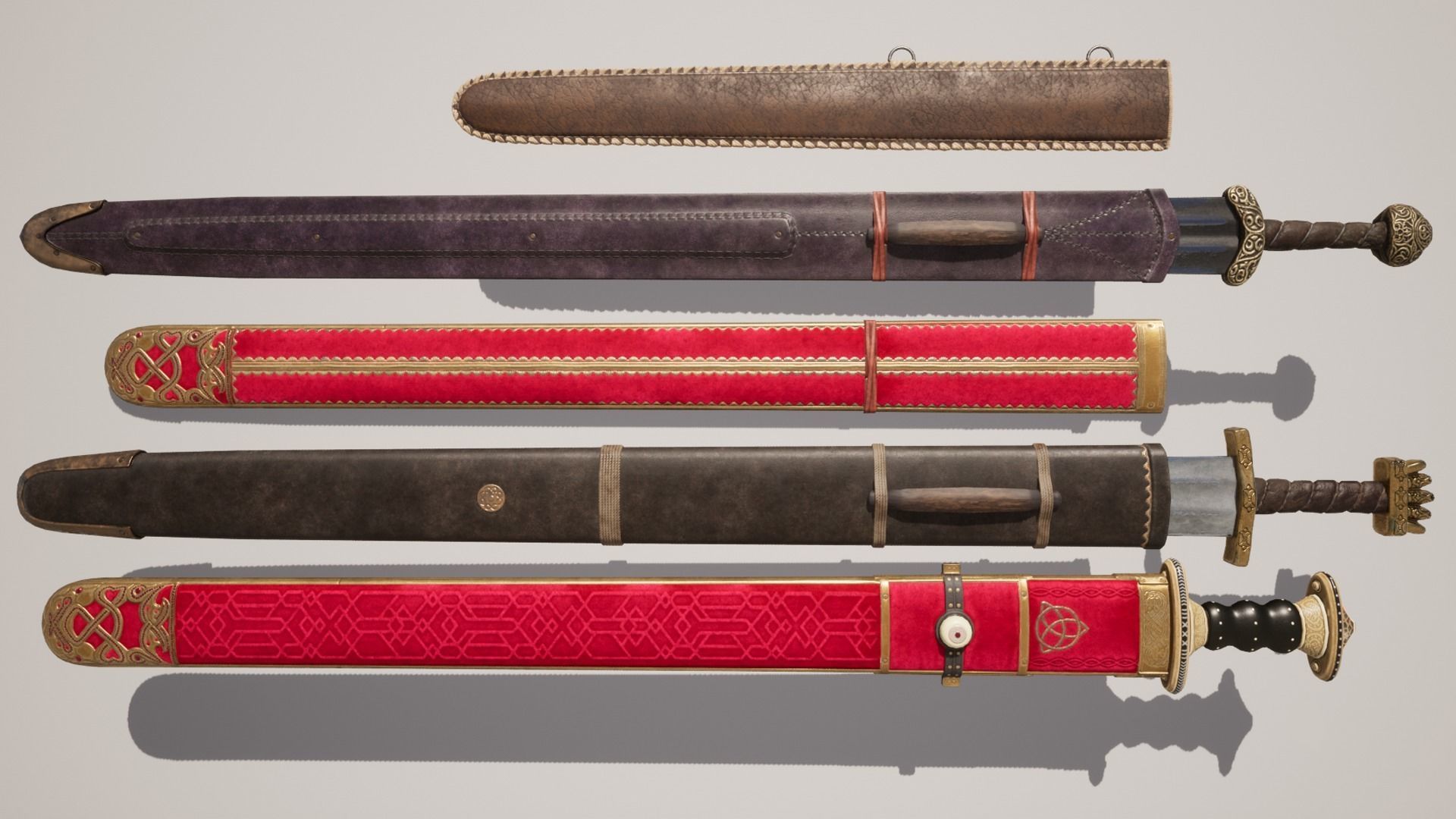 Medieval Weapon - Viking Swords Low-poly 3D model_9