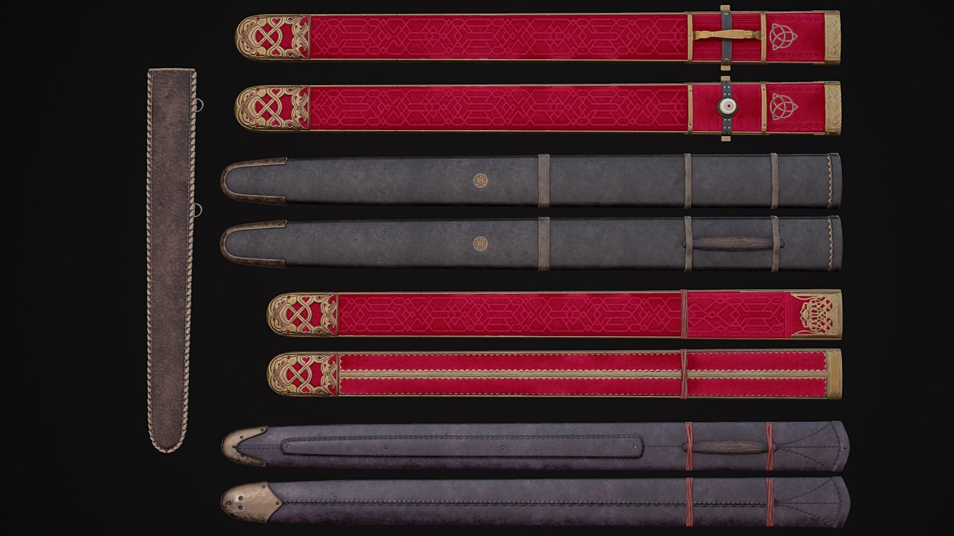 Medieval Weapon - Viking Swords Low-poly 3D model_2