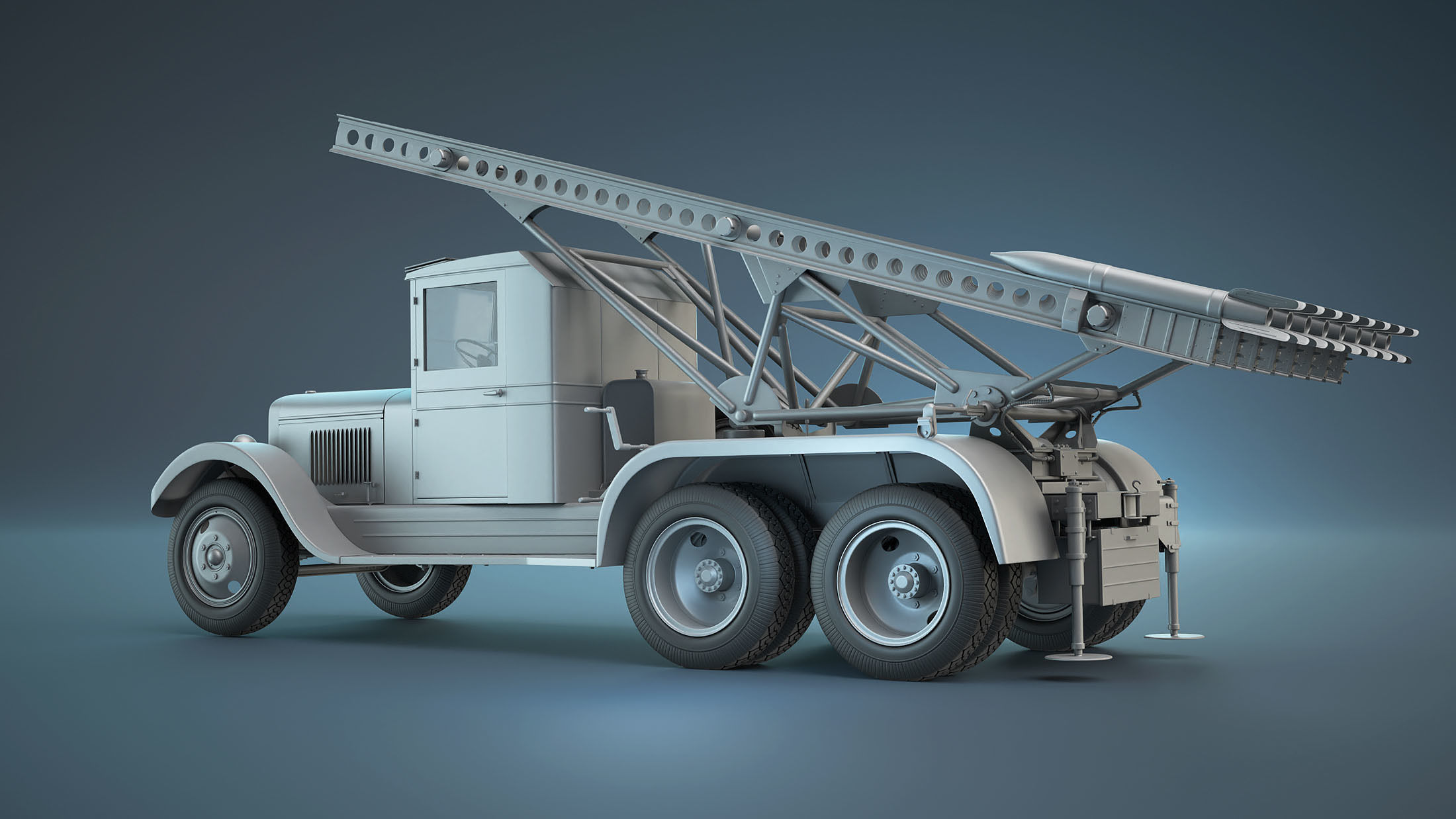 BM-13 Katyusha High-Poly 3D model_2