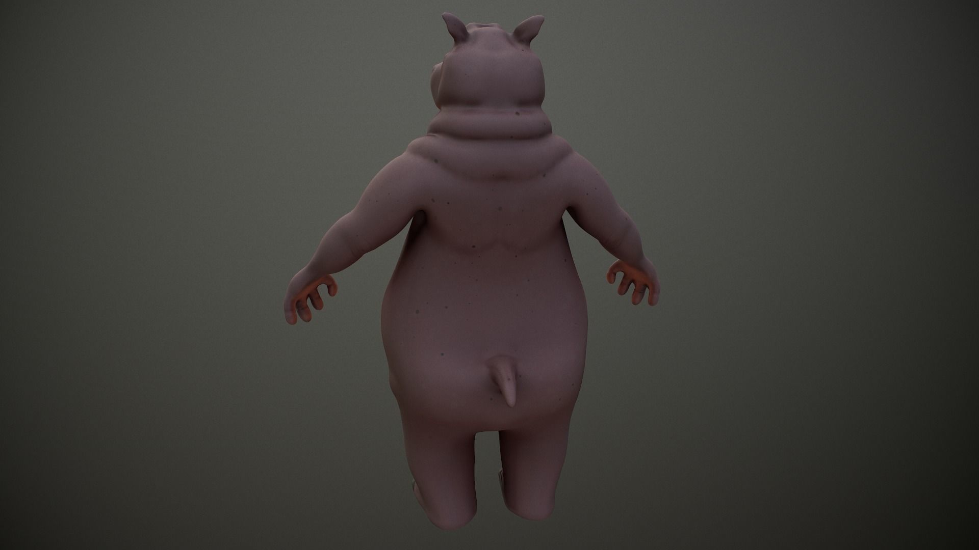 Cartoon Hippo Low-poly 3D model_13
