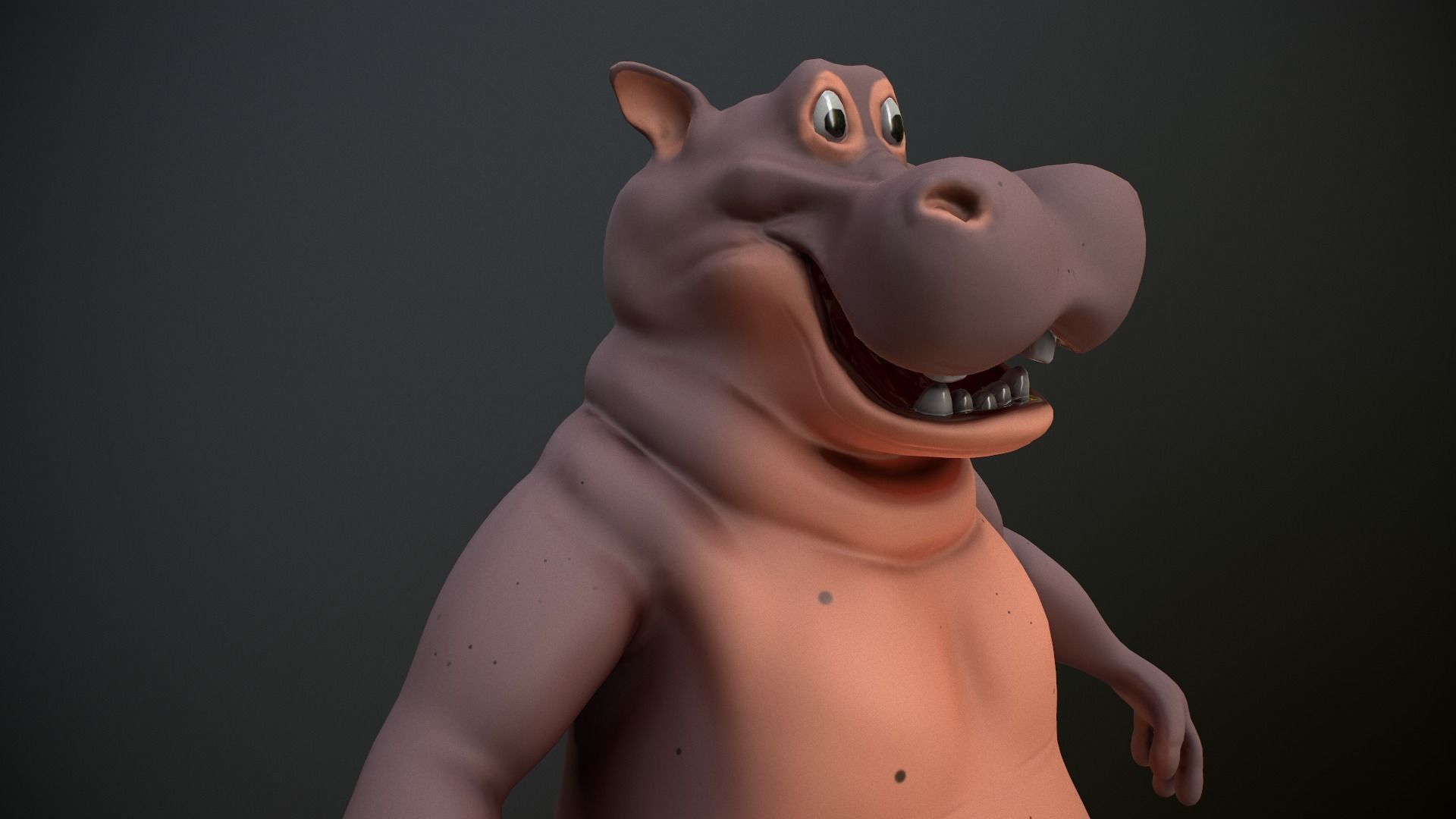 Cartoon Hippo Low-poly 3D model_18