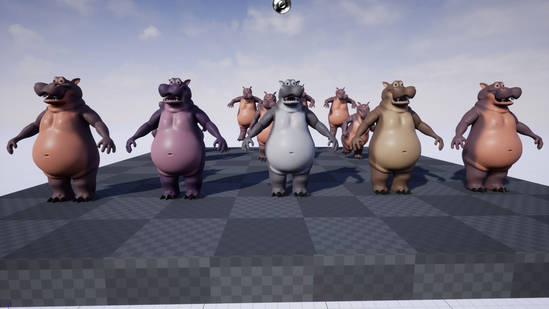 Cartoon Hippo Low-poly 3D model_23